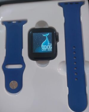 ساعة ذكية مع متتبع لياقة بدنية - ساعة رياضية بشاشة تعمل باللمس مع مراقب لمعدل ضربات القلب، عداد خطوات، إشعارات وشحن USB - أزرق-B0FS1MWD3S