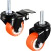 مجموعة عجلات دوارة متينة - 4 قطع عجلات أثاث ومعدات بساق ملولبة - عجلات مطاطية هادئة وناعمة - دوران 360 درجة للكراسي والطاولات والعربات (برتقالي)-B0FQ3ZXR15