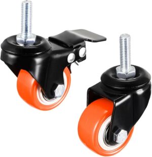مجموعة عجلات دوارة متينة - 4 قطع عجلات أثاث ومعدات بساق ملولبة - عجلات مطاطية هادئة وناعمة - دوران 360 درجة للكراسي والطاولات والعربات (برتقالي)-B0FQ3ZXR15