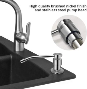 موزع صابون من الفولاذ المقاوم للصدأ - زجاجة مضخة قابلة لإعادة التعبئة للمطبخ أو الحمام - عصري ومتين-B0FRFYT17W