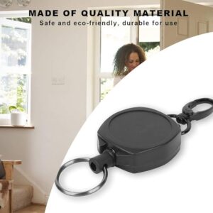 حامل شارة قابل للسحب مع مشبك حلقة تثبيت - بكرة بطاقة هوية شديدة التحمل مع حلقة مفاتيح للعمل والمكتب والاستخدام الخارجي قطعة واحدة-B0FS1P2L3B