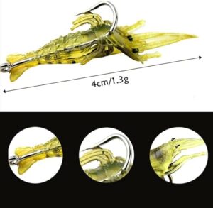 ١٠ قطع من طُعم الروبيان الصناعي مع خطافات، عشب صغير، طُعم ناعم يتوهج في الظلام، طُعم صناعي صغير، طُعم صيد-B0FNXBP97D