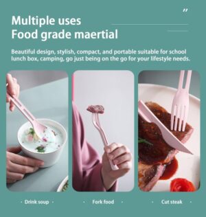 طقم ملاعق بلاستيكية مع وعاء تخزين - ١٨ قطعة - أدوات مائدة خفيفة الوزن وقابلة لإعادة الاستخدام للمطبخ والحفلات والاستخدام الخارجي-B0FRG6C8NW