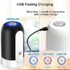 مضخة مياه كهربائية - مضخة مياه شرب محمولة قابلة لإعادة الشحن عبر USB لزجاجات سعة 5 جالون - مضخة مياه أوتوماتيكية بلمسة واحدة - قطعة واحدة-B0FQ3YYWMR