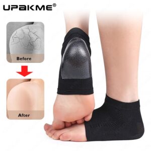 واقي الكعب من السيليكون الواقي من نتوءات الكعب لتخفيف التهاب اللفافة الأخمصية وآلام الكعب وتقليل الضغط على الكعب للجنسين (زوج واحد) (أسود)-B0FQCHKDDL