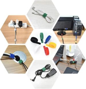 متجر منظم كابلات 5 أمتار/لفافة بعرض 12 مم، منظم كابلات USB، نايلون، أربطة كابلات قابلة للقص، فأرة، سماعة أذن، أربطة كابلات-B0FPYLNJY3