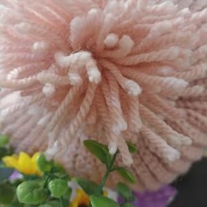 61fbjTrEDoL._AC_SY445_ قبعة شتوية دافئة مصنوعة يدويًا مع بوم بوم للنساء والفتيات (وردي)-B0FSDG4CKT