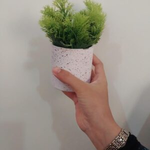 نبات صناعي في وعاء، نبات أخضر واقعي مع وعاء مزخرف، ديكور مكتب منزلي داخلي-B0FS745XLN