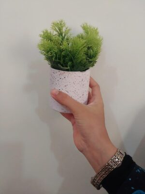 نبات صناعي في وعاء، نبات أخضر واقعي مع وعاء مزخرف، ديكور مكتب منزلي داخلي-B0FS745XLN