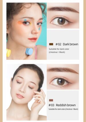 قلم حواجب 4 نقاط Maquillajes Para Mujer قلم حواجب سائل مقاوم للماء قلم حواجب طويل الأمد لون أسود-B0FR2617RN