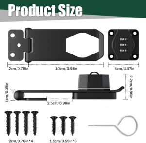 قفل باب قابل للقفل بمزلاج مقاس 3 بوصات، قفل باب منزلق، قفل خزانة، مزلاج باب معدني أسود للأبواب الصغيرة، والخزائن، وباب الحظيرة، والأماكن الخارجية، والمرآب، والحديقة-B0FRSWPXRW