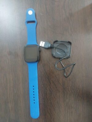 ساعة ذكية مع متتبع لياقة بدنية - ساعة رياضية بشاشة تعمل باللمس مع مراقب لمعدل ضربات القلب، عداد خطوات، إشعارات وشحن USB - أزرق-B0FS1MWD3S