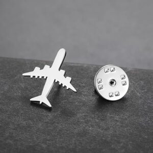 دبوس بروش على شكل طائرة عتيقة من Lucktune مصنوع من الفولاذ المقاوم للصدأ قابل للتعديل ومجوهرات طيران وهدية طيار وإكسسوار سفر وارتداء يومي-B0FSX6DD5X