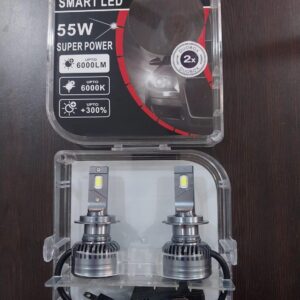 مصابيح أمامية LED ذكية 55 وات - قوة فائقة 6000 لومن، 6000 كلفن أبيض بارد، مصابيح LED للسيارة جاهزة للتوصيل والتشغيل، عبوة من قطعتين-B0FS6XJ5WH