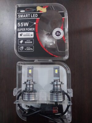 مصابيح أمامية LED ذكية 55 وات - قوة فائقة 6000 لومن، 6000 كلفن أبيض بارد، مصابيح LED للسيارة جاهزة للتوصيل والتشغيل، عبوة من قطعتين-B0FS6XJ5WH