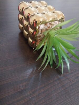 متجر (قطعة واحدة) نبات عصاري صناعي في وعاء زخرفي ذهبي - نبات أخضر صناعي صغير للديكور المنزلي والمكتبي-B0FS7NS5CH