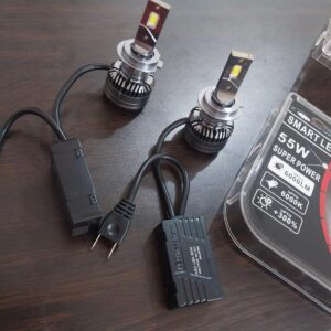 مصابيح أمامية LED ذكية 55 وات - قوة فائقة 6000 لومن، 6000 كلفن أبيض بارد، مصابيح LED للسيارة جاهزة للتوصيل والتشغيل، عبوة من قطعتين-B0FS6XJ5WH