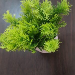 نبات صناعي في وعاء، نبات أخضر واقعي مع وعاء مزخرف، ديكور مكتب منزلي داخلي-B0FS745XLN