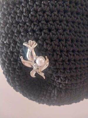 (قطعة واحدة) حقيبة يد كروشيه مطرزة يدويًا - حقيبة كتف كبيرة 30 * 35 سم - أسود-B0FSD2H3KM