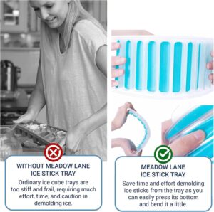 صينية مكعبات ثلج سيليكون مستطيلة بغطاء – لون أزرق - 1 قطعة - 29 سم*14 سم-B0FPFT2833