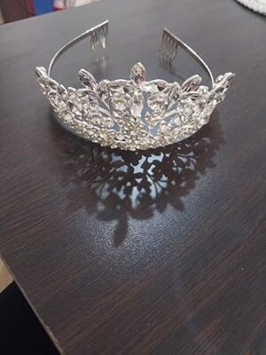 تاج كريستالي مرصع بأحجار الراين - غطاء رأس أنيق للزفاف والحفلات-B0FRXX28VJ