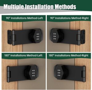 قفل باب قابل للقفل بمزلاج مقاس 3 بوصات، قفل باب منزلق، قفل خزانة، مزلاج باب معدني أسود للأبواب الصغيرة، والخزائن، وباب الحظيرة، والأماكن الخارجية، والمرآب، والحديقة-B0FRSWPXRW