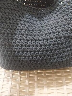 (قطعة واحدة) حقيبة يد كروشيه مطرزة يدويًا - حقيبة كتف كبيرة 30 * 35 سم - أسود-B0FSD2H3KM