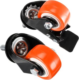 مجموعة عجلات دوارة متينة - 4 قطع عجلات أثاث ومعدات بساق ملولبة - عجلات مطاطية هادئة وناعمة - دوران 360 درجة للكراسي والطاولات والعربات (برتقالي)-B0FQ3ZXR15