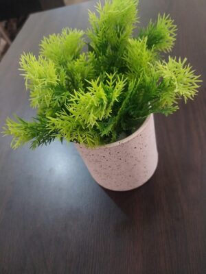 نبات صناعي في وعاء، نبات أخضر واقعي مع وعاء مزخرف، ديكور مكتب منزلي داخلي-B0FS745XLN