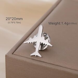 دبوس بروش على شكل طائرة عتيقة من Lucktune مصنوع من الفولاذ المقاوم للصدأ قابل للتعديل ومجوهرات طيران وهدية طيار وإكسسوار سفر وارتداء يومي-B0FSX6DD5X