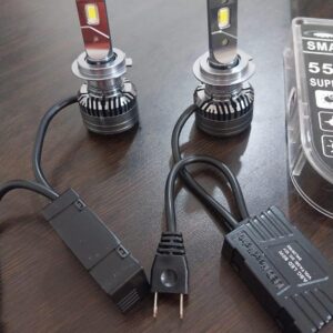 مصابيح أمامية LED ذكية 55 وات - قوة فائقة 6000 لومن، 6000 كلفن أبيض بارد، مصابيح LED للسيارة جاهزة للتوصيل والتشغيل، عبوة من قطعتين-B0FS6XJ5WH