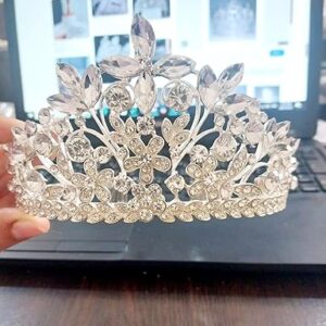 تاج كريستالي مرصع بأحجار الراين - غطاء رأس أنيق للزفاف والحفلات-B0FRXX28VJ