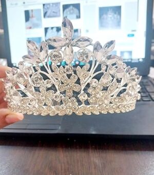تاج كريستالي مرصع بأحجار الراين - غطاء رأس أنيق للزفاف والحفلات-B0FRXX28VJ