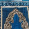 سجادة صلاة فاخرة بتصميم محفور - طراز إسلامي أنيق - لون وردي - مع جهاز تذكير بالصلاة - خفيفة الوزن وسهلة السفر (أزرق)-B0FSKRQZ9N