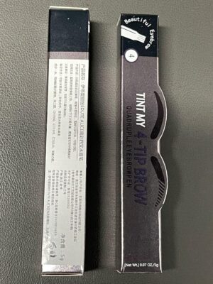 قلم حواجب 4 نقاط Maquillajes Para Mujer قلم حواجب سائل مقاوم للماء قلم حواجب طويل الأمد لون أسود-B0FR2617RN