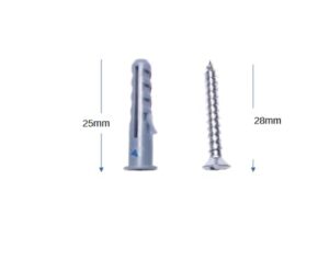 مجموعة (25 قطعة) من سدادات ومسامير الحائط، مثبتات بلاستيكية مع مسامير رأس فيليبس مطلية بالزنك - مجموعة تثبيت شديدة التحمل-B0FTZ6M5P7