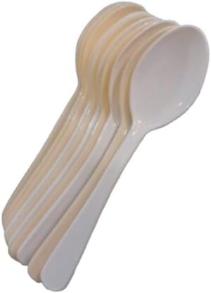 ملاعق بلاستيكية صغيرة عالية الجودة للاستخدام مرة واحدة. تتميز هذه الملاعق بحجمها المثالي (9.5 سم)، وهي مثالية للحلويات والمقبلات الصغيرة-B0FTZ626YF