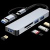 محول متعدد المنافذ USB-C (5 في 1)، محول Type-C من الألومنيوم مع 3 منافذ USB 3.0، قارئ بطاقات SD/TF-B0FT8LSBW6