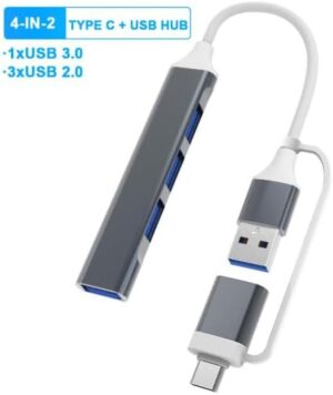 موزع USB مزدوج التوصيل (4 في 1 USB-A وUSB-C) يعد هذا الموزع أداة لا غنى عنها لتحقيق أقصى استفادة-B0FT8RQ5SH