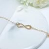 سوار أنيق ذهبي اللون للنساء بتصميم إنفينيتي - سلسلة حلقات أنيقة وقابلة للتعديل - هدية مثالية للحب والصداقة والحياة الأبدية-B0FV373JW9