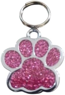 بطاقة تعريف حيوان أليف بطبعة مخلب لامعة وردية اللون على شكل مخلب-B0FSZMQFWX