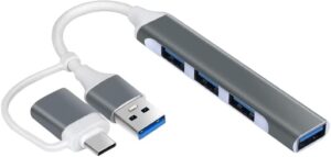 موزع USB مزدوج التوصيل (4 في 1 USB-A وUSB-C) يعد هذا الموزع أداة لا غنى عنها لتحقيق أقصى استفادة-B0FT8RQ5SH