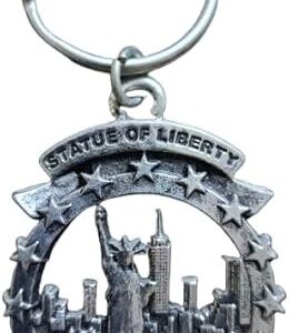 سلسلة مفاتيح تذكارية على شكل تمثال الحرية لمدينة نيويورك - حلقة مفاتيح معدنية متينة مع أفق مدينة نيويورك الشهير - هدية سفر مثالية وعنصر مميز لهواة الجمع-B0FSYLLKQ8