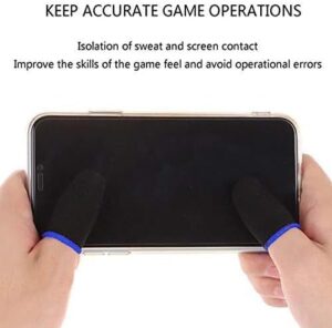 أكمام أصابع الألعاب الاحترافية (عبوة من زوج واحد) - مضادة للتعرق، عالية الحساسية للمس - أكمام إبهام قابلة للتنفس وغير قابلة للانزلاق لألعاب الهاتف المحمول، لون عشوائي-B0FTZ4JHZS
