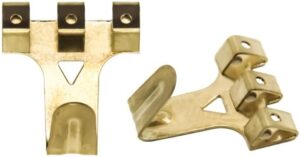 مجموعة (5 قطع) من مسامير ومشابك إطارات الصور المصنوعة من النحاس المتين (مجموعة أدوات تعليق الأعمال الفنية) (2×2.5 سم)-B0FTVJ9R68