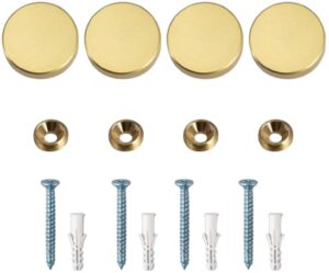 4 قطع مسمار مرآة غطاء زخرفي مسمار 25 مم / قطر الفولاذ المقاوم للصدأ ذهبي لامع-B0FTFK1BY7