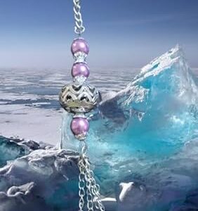 سلسلة مفاتيح أنيقة بتصميم شرابة من اللؤلؤ الأرجواني وخرز فضي-B0FSYD44KY