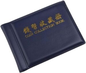 حامل عملات محمول من الجلد الصناعي الأسود مزود بـ 60 جيبًا | منظم صغير (10×14 سم) هدية مثالية لهواة جمع العملات-B0FTX4VCGG