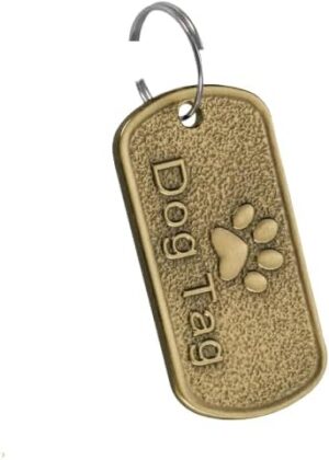 سلسلة مفاتيح معدنية للكلاب مع بصمة مخلب - سلسلة مفاتيح متينة لتعريف الحيوانات الأليفة، 2 × 4 سم-B0FSZLD5YK