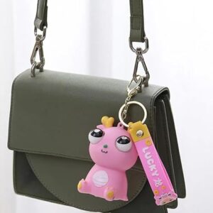 سلسلة مفاتيح محاكاة عين تنين متفجرة على شكل حيوان قلادة مبتكرة ذات عيون بارزة من مادة TPR قابلة للضغط بشكل إبداعي-B0FT3KD6MX